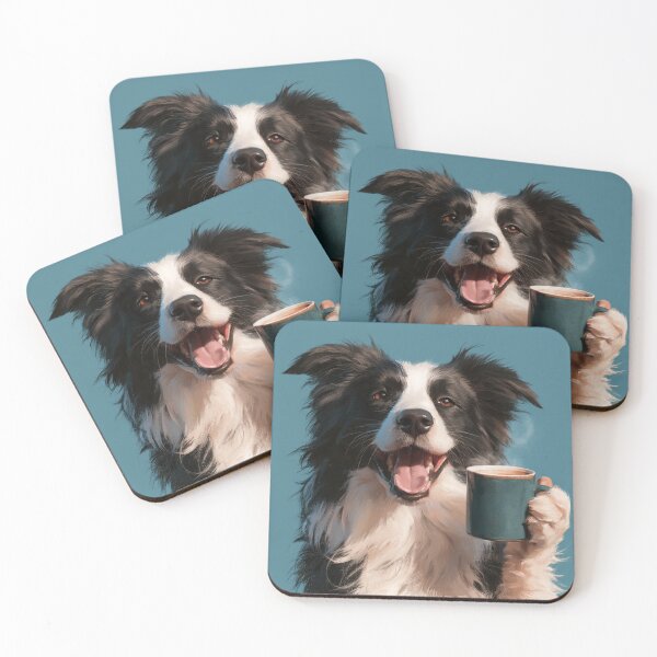 Item preview, Happy Border Collie Dog Coffee Morning Brew designed and sold by NicolasGlowArt.