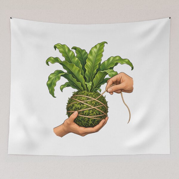 Item preview, Hand Wrapped Fern Kokedama Craft designed and sold by Philippa Shop.