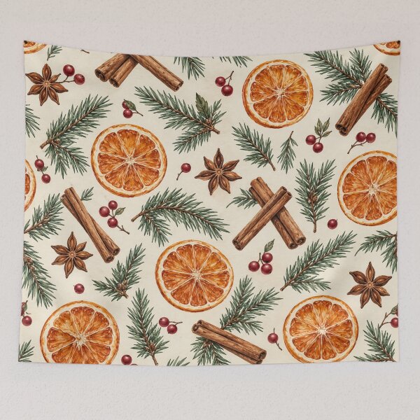 Item preview, Winter Orange and Cinnamon Botanical Pattern designed and sold by Glottopia.