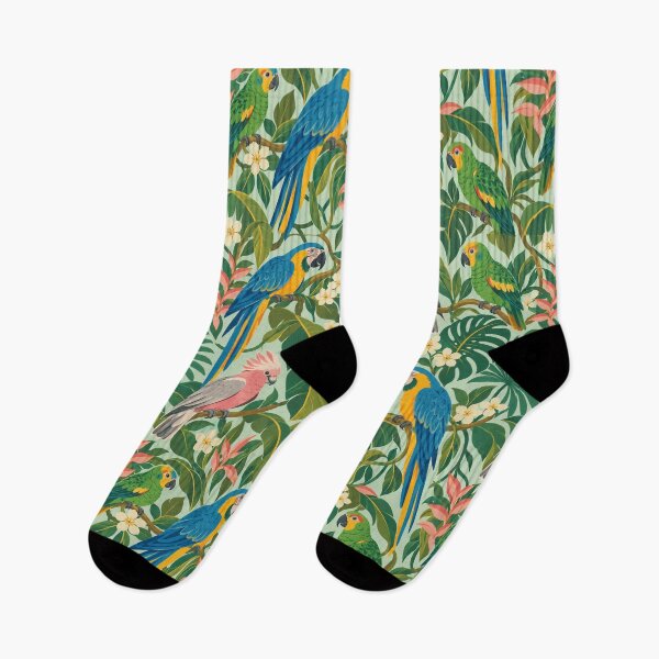 Item preview, Groovy Parrot Garden – Pink Cockatoo and Macaw Botanical Pattern designed and sold by Paper-Pickle.