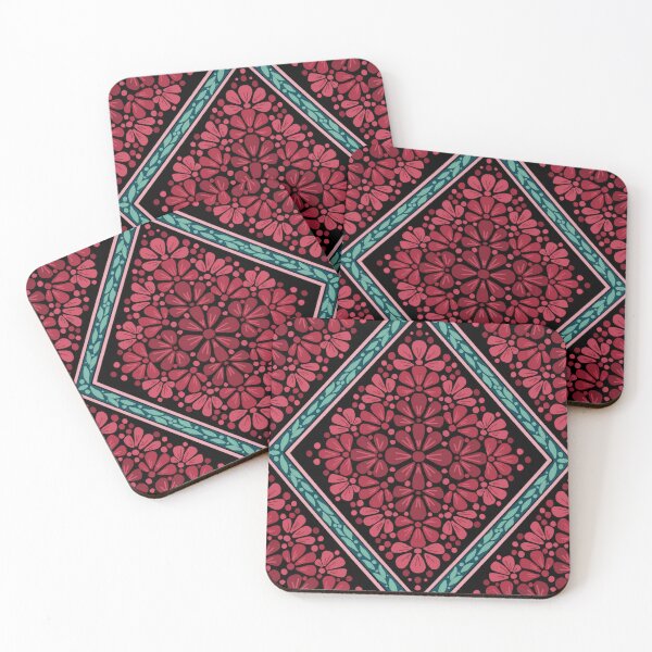 Item preview, Boho Botanical Diamond Lattice Floral - Red designed and sold by Rukhscreations.
