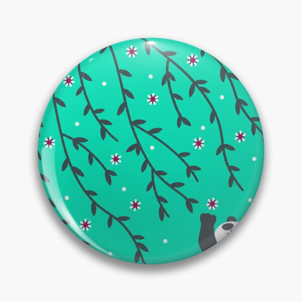 Item preview, Cute Panda in Teal Botanical Circle Floral Nature Illustration designed and sold by saliousoe.