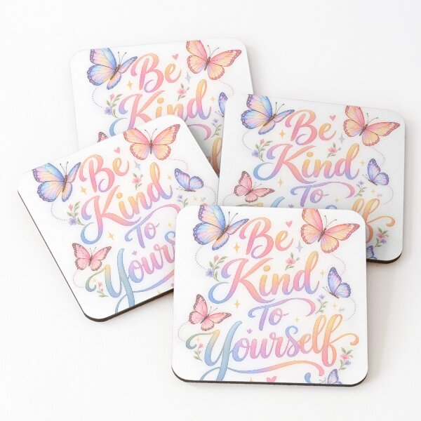 Item preview, Be Kind To Yourself – Pastel Butterfly Inspirational Quote designed and sold by Mona Artistry.