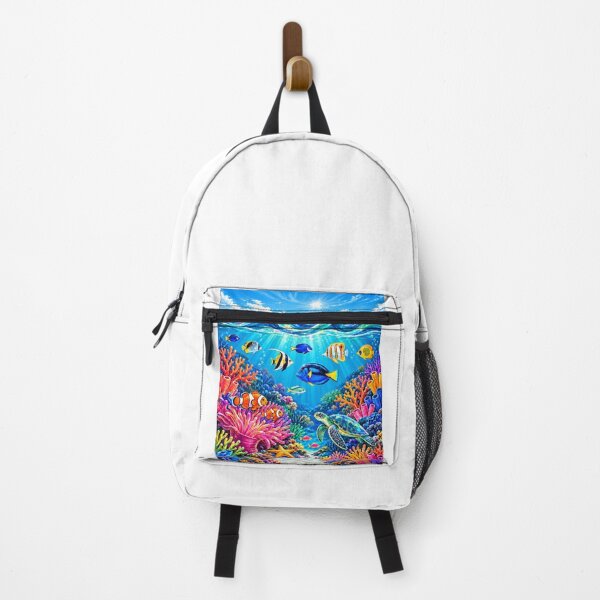 Item preview, Colorful Coral Reef Tropical Fish and Sea Turtle designed and sold by KenworksDigital.