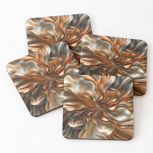 Item preview,  Gilded Radiance, Abstract Metallic Floral Wave designed and sold by MargaretWiktor.