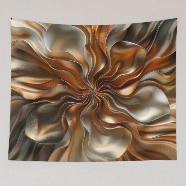 Item preview,  Gilded Radiance, Abstract Metallic Floral Wave designed and sold by MargaretWiktor.