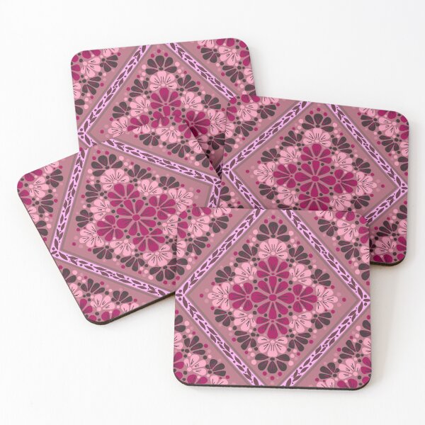 Item preview, Boho Botanical Diamond Lattice Floral - Pink designed and sold by Rukhscreations.
