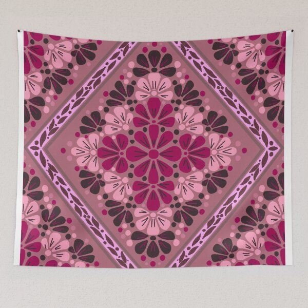 Item preview, Boho Botanical Diamond Lattice Floral - Pink designed and sold by Rukhscreations.