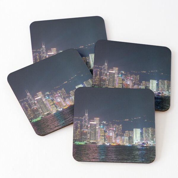 Item preview, Hong Kong Skyline Light Show, Victoria Harbour Panorama at Night designed and sold by WildFrameNature.