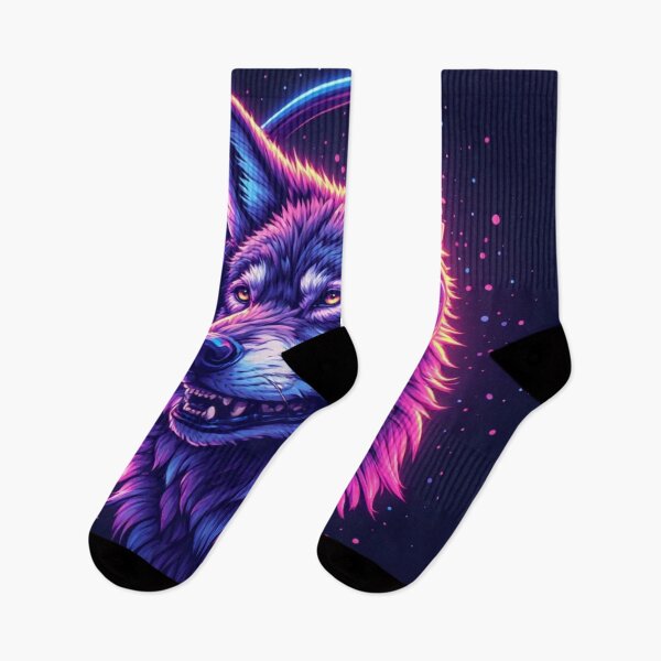 Item preview, Neon Wolf Headphones Music Lover Colorful Animal Art designed and sold by FusionCipher.
