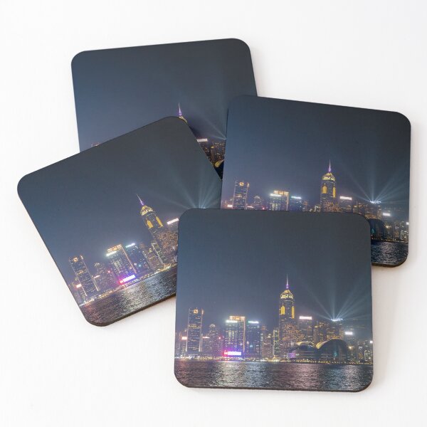 Item preview, Hong Kong Central Skyline at Night, Two IFC and Bank of China Tower designed and sold by WildFrameNature.