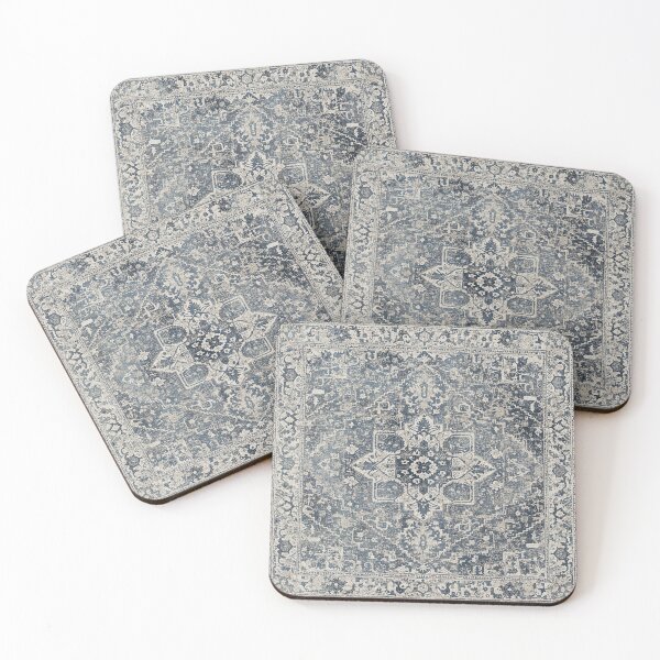 Item preview, Faded Indigo Medallion – Distressed Persian Rug Pattern designed and sold by Bodique.