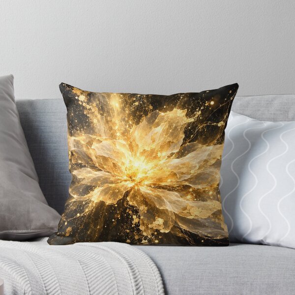 Item preview, Golden Awakening – Abstract Gold Flower on Black designed and sold by bauschberts.