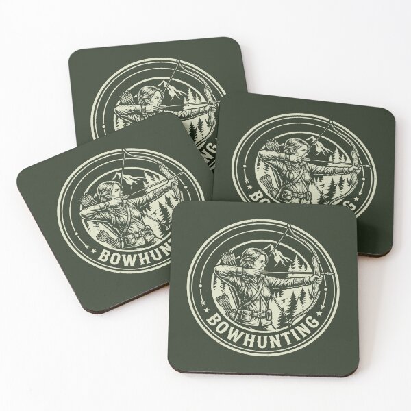 Item preview, Bowhunting Huntress Vintage Badge Mountain Forest Outdoor Graphic    designed and sold by KiwiRider.