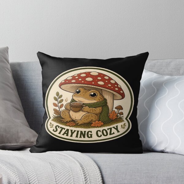 Item preview, Staying Cozy Funny Cottagecore Toad Mushroom Umbrella designed and sold by PozivoPlus.