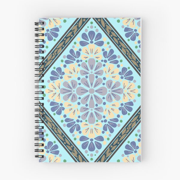Item preview, Boho Botanical Diamond Lattice Floral - Light Blue designed and sold by Rukhscreations.