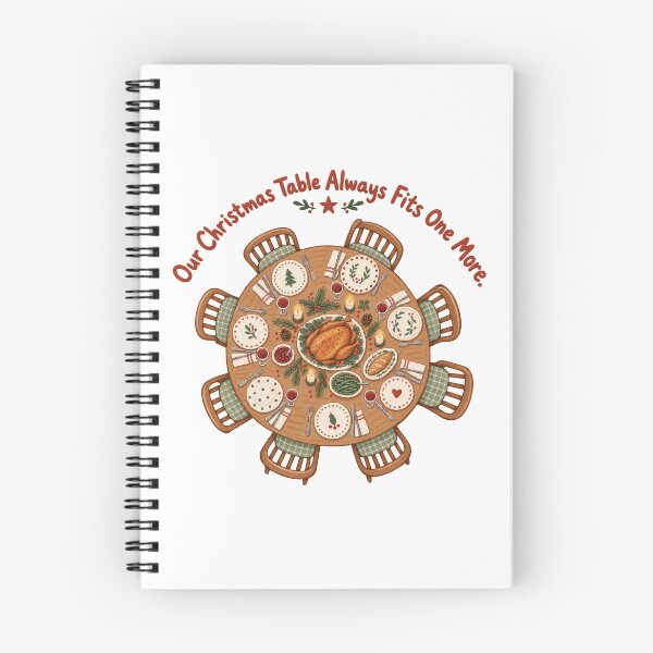 Item preview, Our Christmas Table Always Fits One More Festive Family Doodle designed and sold by ThreadQuirk.