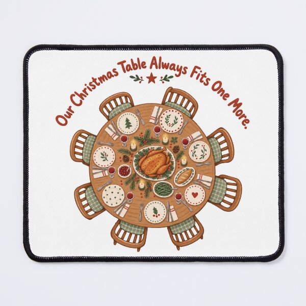 Item preview, Our Christmas Table Always Fits One More Festive Family Doodle designed and sold by ThreadQuirk.