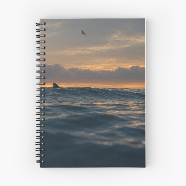 Item preview, The Fin — Shark Dorsal Fin at Dusk, Minimalist Ocean Seascape Art designed and sold by mushizaman.