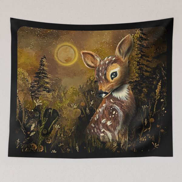 Item preview, Moonlit Woodland Fawn designed and sold by ArtistsAtticWI.