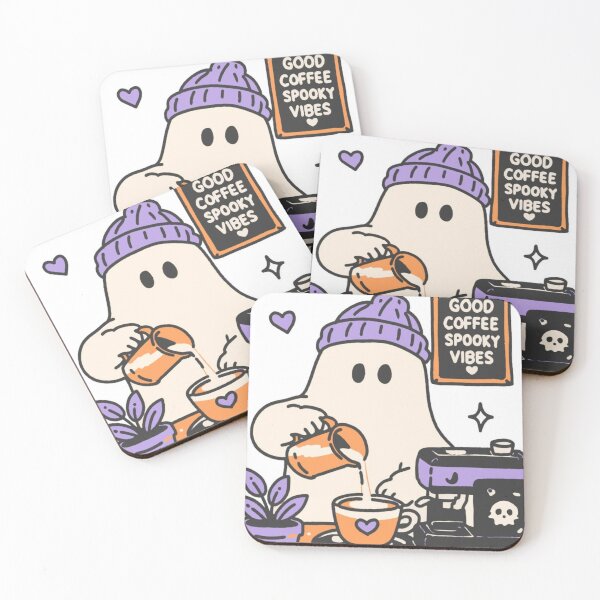 Item preview, Good Coffee Spooky Vibes Ghost Coffee designed and sold by WavyCurve.