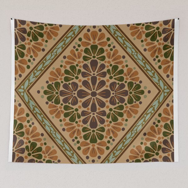 Item preview, Botanical Diamond Lattice Floral - Gold designed and sold by Rukhscreations.