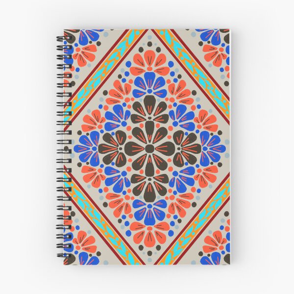 Item preview, Botanical Diamond Lattice Floral - Blue & Orange designed and sold by Rukhscreations.