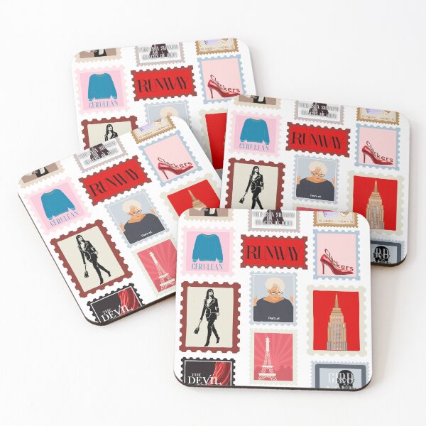 Item preview, The Devil Fashion Editorial Stamp Collage in Red, Black and Cerulean designed and sold by inallusha.