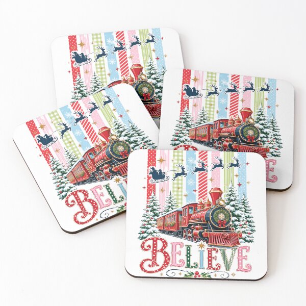 Item preview, Believe in the Christmas Express – Colorful Retro Holiday Train designed and sold by Pattern Arbor .