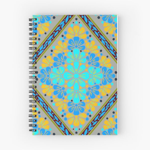 Item preview, Botanical Diamond Lattice Floral - Blue & Orange designed and sold by Rukhscreations.