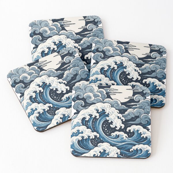 Item preview, Ukiyo-e Ocean Wave Under Full Moon designed and sold by Pixel-Perfecto.