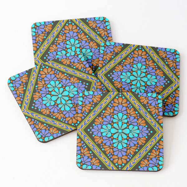Item preview, Botanical Diamond Lattice Floral - Purple & Orange designed and sold by Rukhscreations.
