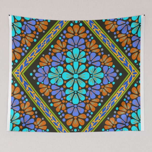 Item preview, Botanical Diamond Lattice Floral - Purple & Orange designed and sold by Rukhscreations.