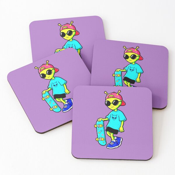 Item preview, Alien Skater Green Retro 90s Cool Extraterrestrial Skateboard designed and sold by AstronautMerch.