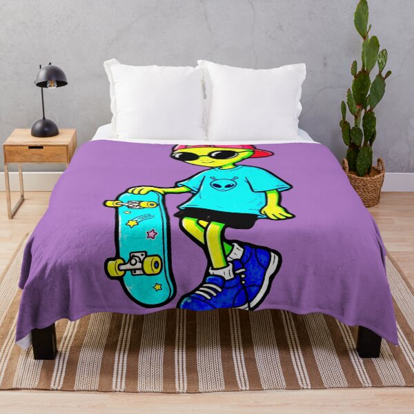 Item preview, Alien Skater Green Retro 90s Cool Extraterrestrial Skateboard designed and sold by AstronautMerch.