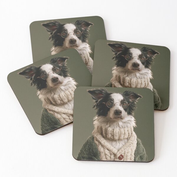 Item preview, Intelligent Border Collie Dog with Glasses Sweater designed and sold by NicolasGlowArt.