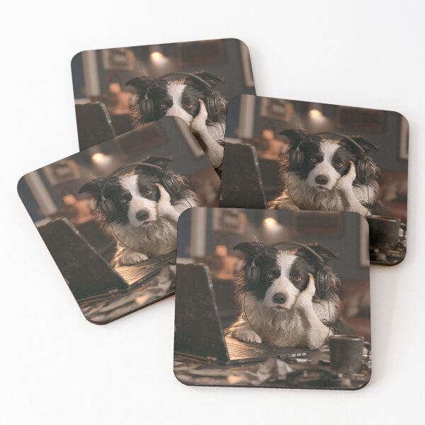 Item preview, Border Collie Dog Headphones Laptop Remote Work WFH designed and sold by NicolasGlowArt.