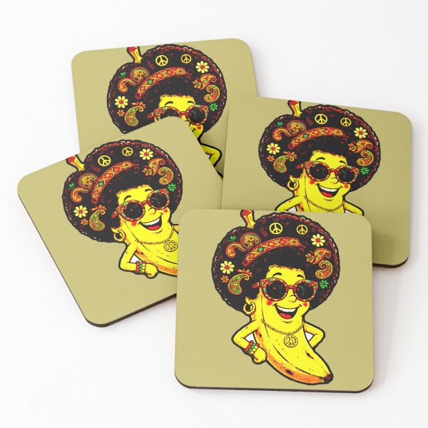 Item preview, Banana with Afro 70s Hippie Glasses Peace Funny Banana designed and sold by AstronautMerch.
