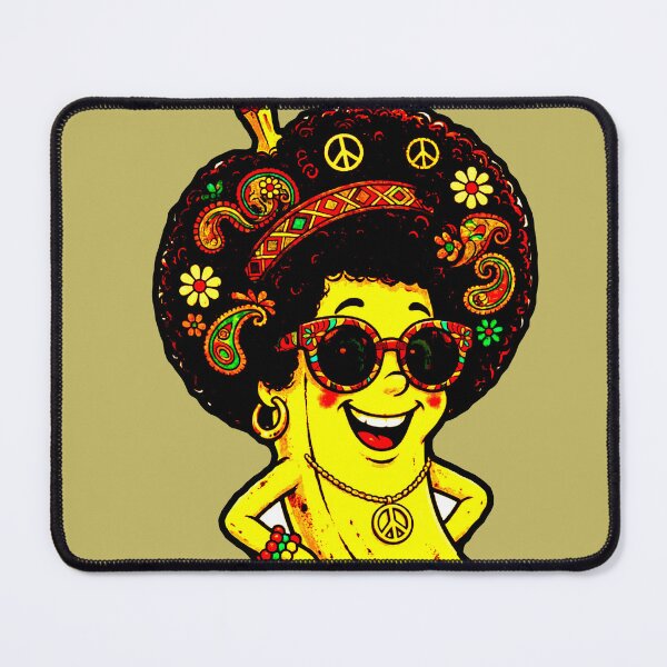 Item preview, Banana with Afro 70s Hippie Glasses Peace Funny Banana designed and sold by AstronautMerch.