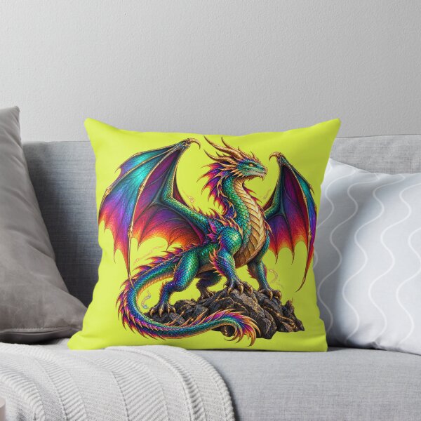 Item preview, Majestic Rainbow Dragon With Golden Horns Fantasy Art designed and sold by Revueltika.