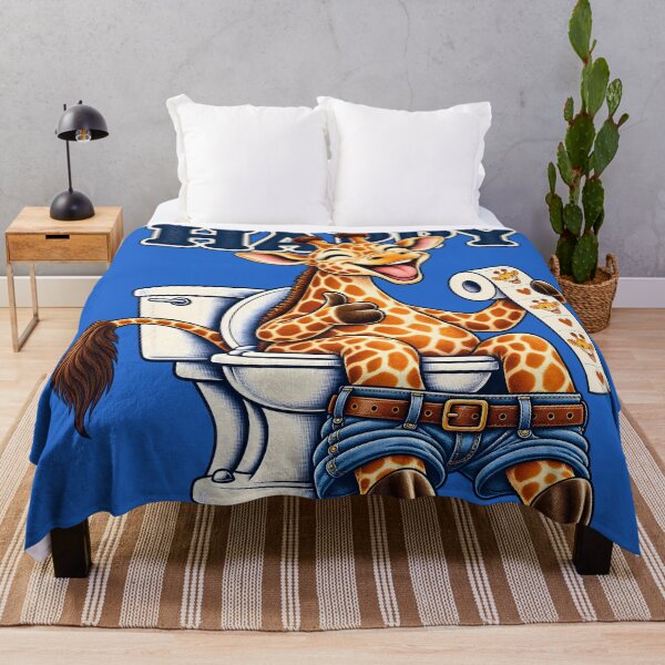 Item preview, Happy Giraffe Bathroom Humor Vintage Design designed and sold by Clothes With Smiling Animals Walt Gral.