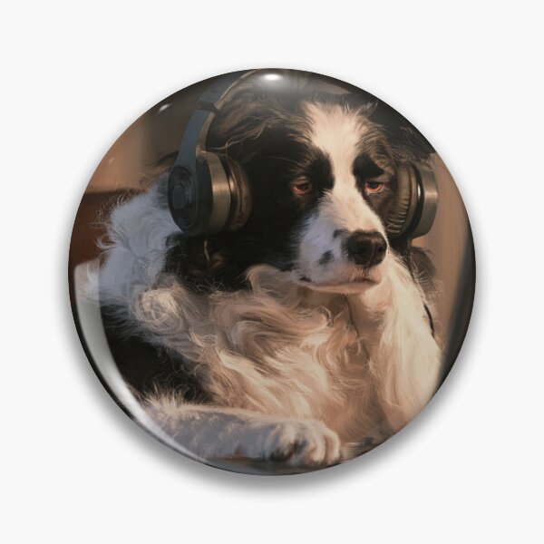 Item preview, Focused Border Collie Dog with Headphones Laptop designed and sold by NicolasGlowArt.