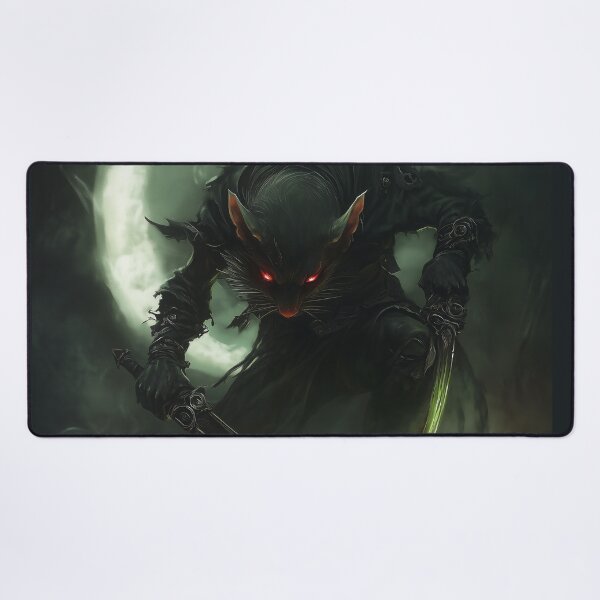 Item preview, Rat Assassin Under a Crescent Moon - Dark Fantasy Art designed and sold by Juuskus.