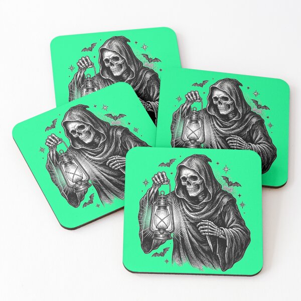 Item preview, Grim Reaper with Lantern Vintage Woodcut Halloween designed and sold by AgdBol.