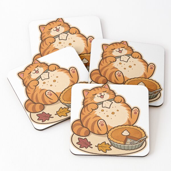 Item preview, Funny Thanksgiving Cat – Food Coma Orange Tabby with Pumpkin Pie designed and sold by OMARFIRAS.