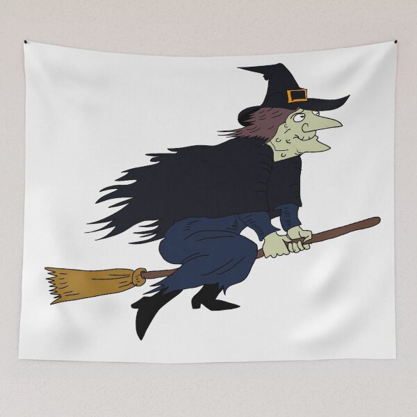 Item preview, Cartoon witch on broomstick designed and sold by Grant Wilson.