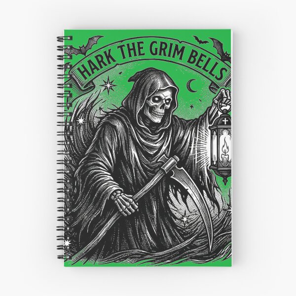 Item preview, Hark The Grim Bells Vintage Reaper Lantern Woodcut designed and sold by AgdBol.
