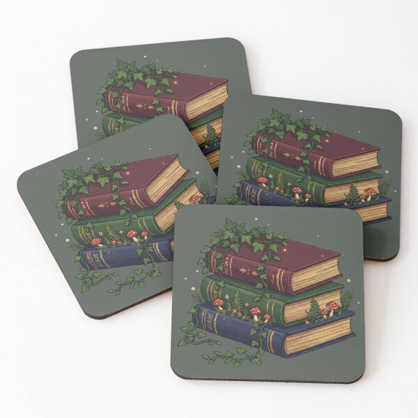 Item preview, Cozy Book Stack - Pixel Art designed and sold by Potato Quality Prints.