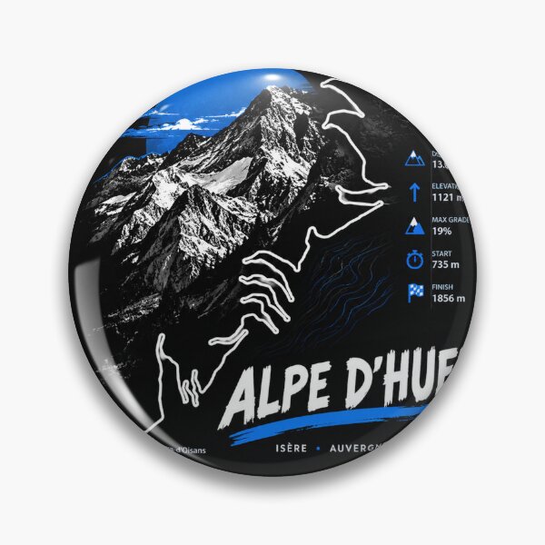 Item preview,  Alpe d'Huez, Auvergne-Rhône-Alpes, France Cycling Trail Map  designed and sold by PatternFablee.