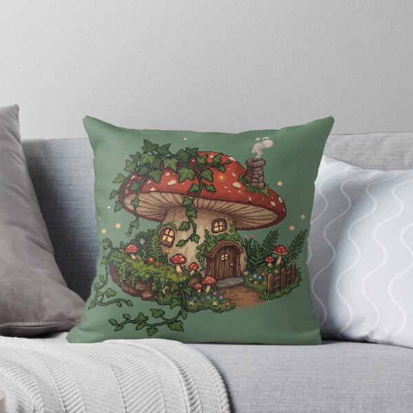 Item preview, Mushroom Cottage - Pixel Art designed and sold by Potato Quality Prints.